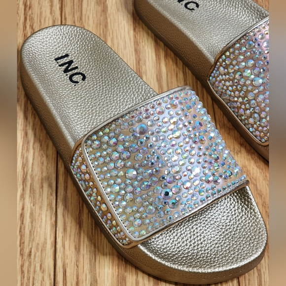 INC International Concepts Shoes - I.N.C. International Concepts Women's Peymin Gold Pool Slides Sandals Size 9